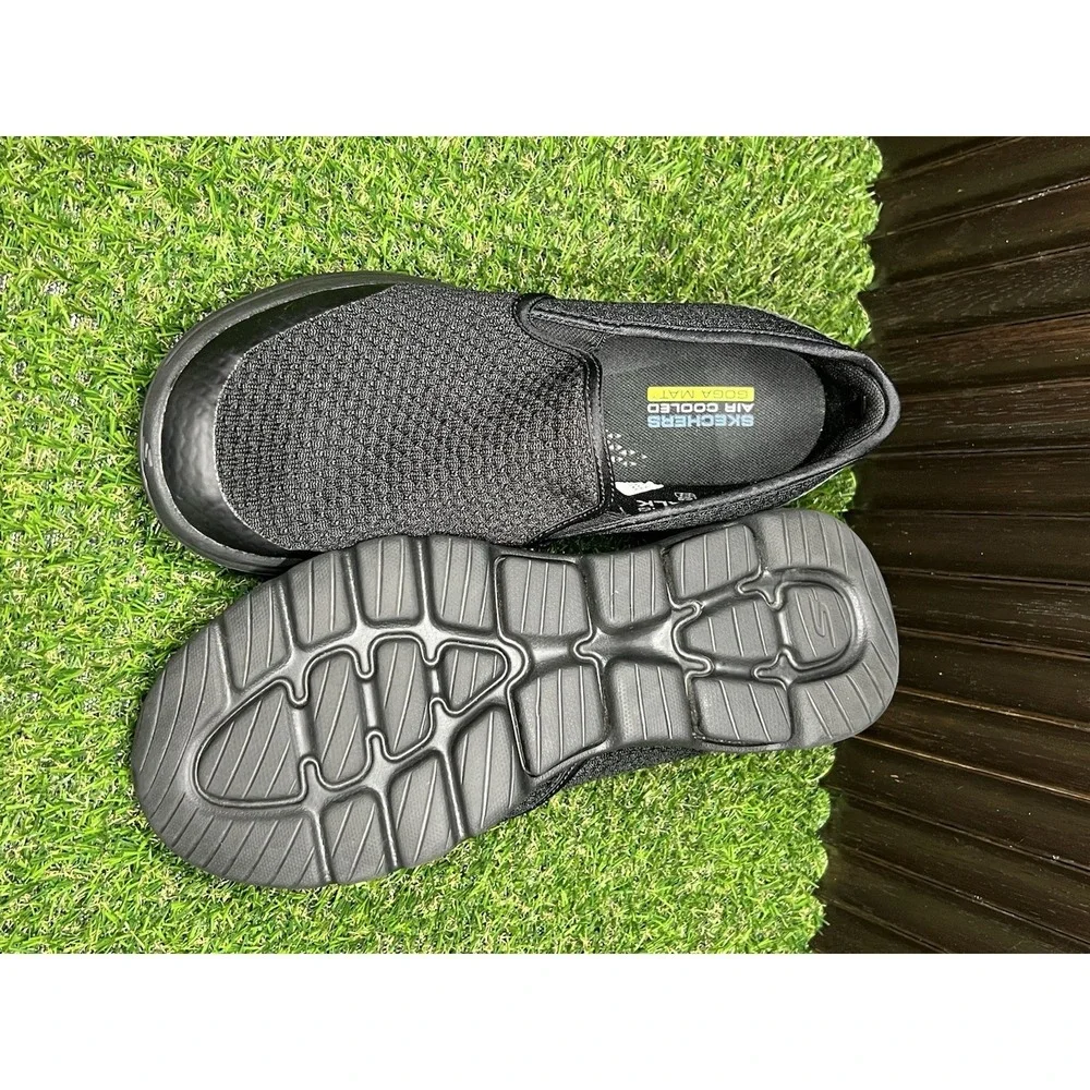 Size 7.5 Skechers Go Walk 4 Incredible Mens Black Athletic Walking Slip On Shoes